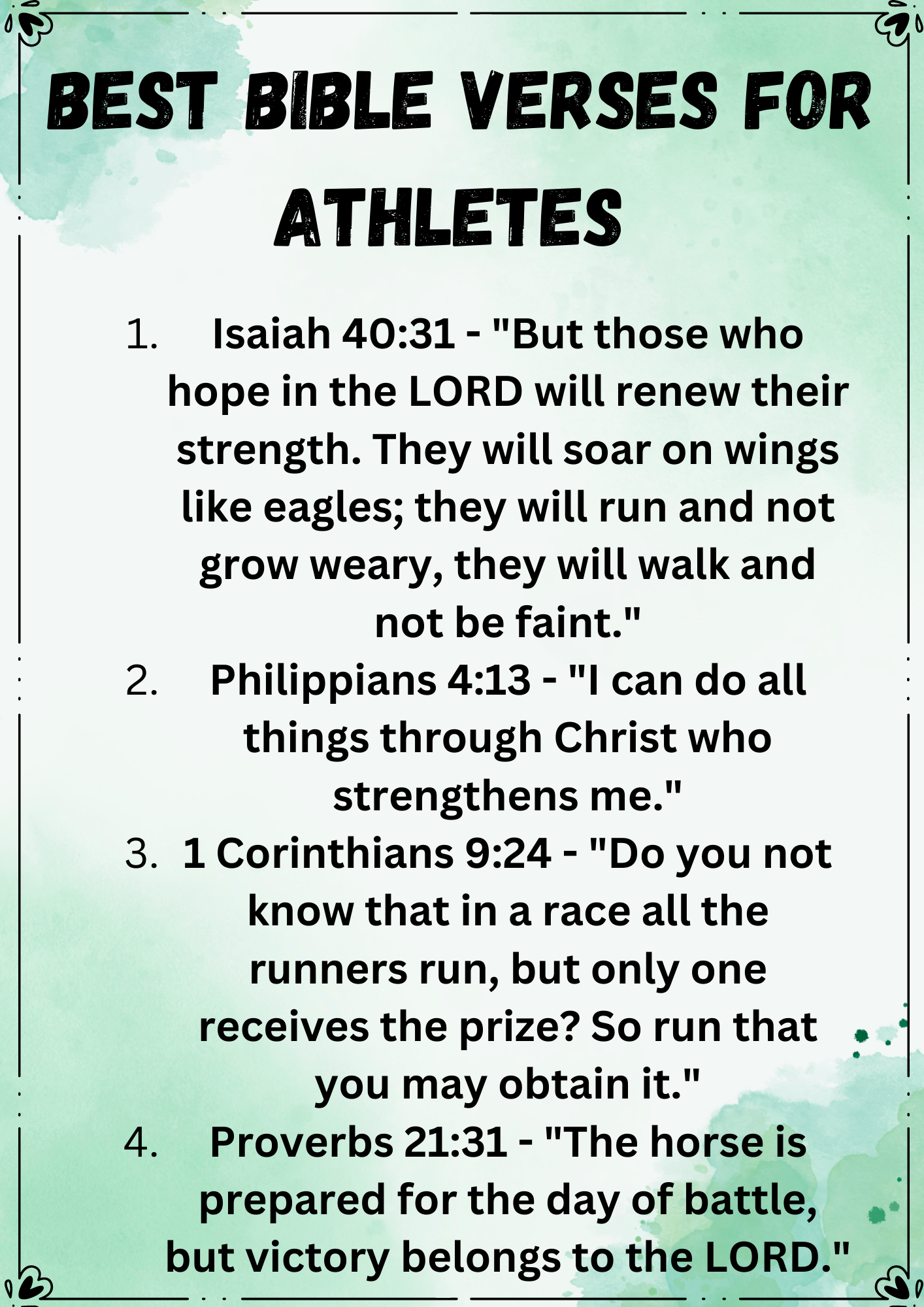 Bible Verses For Athletes
