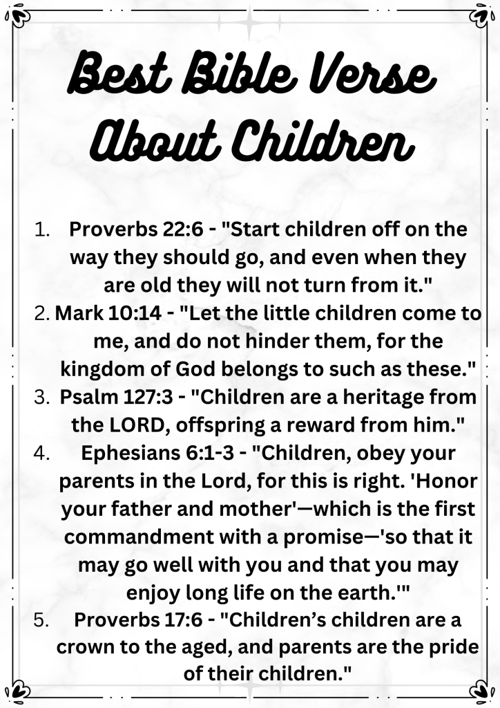 Bible Verse About Children