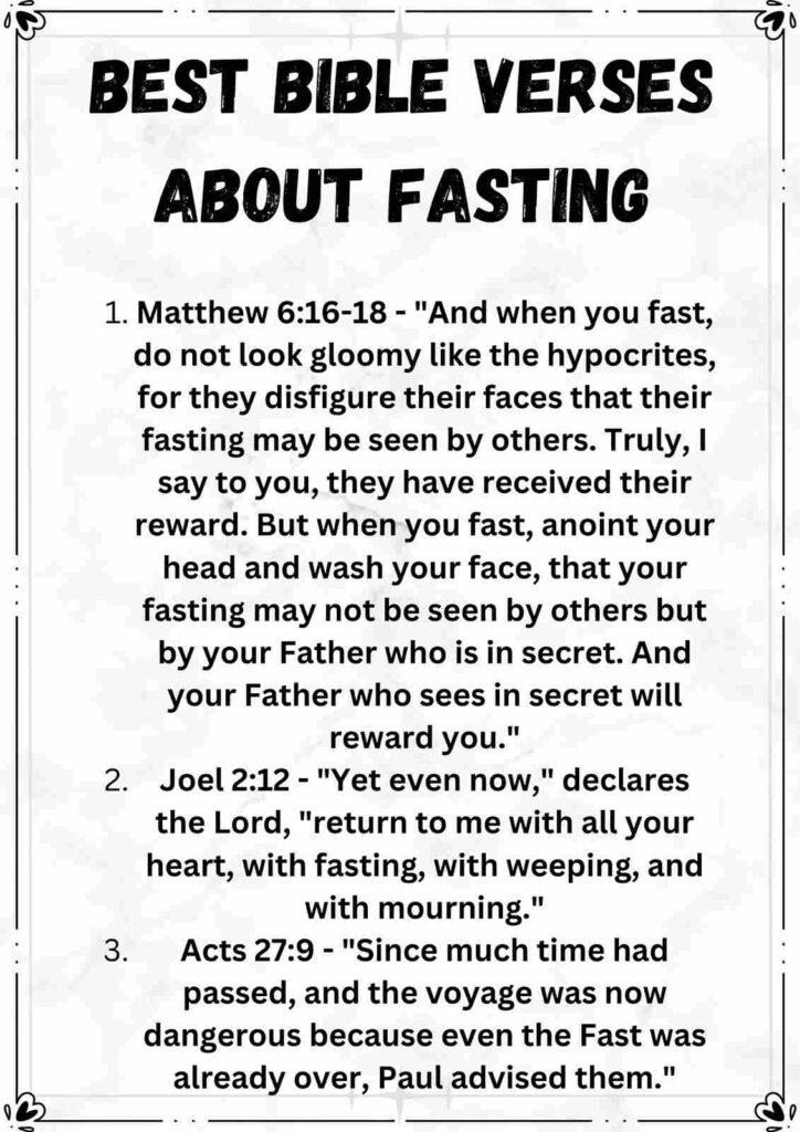 Bible Verses About Fasting