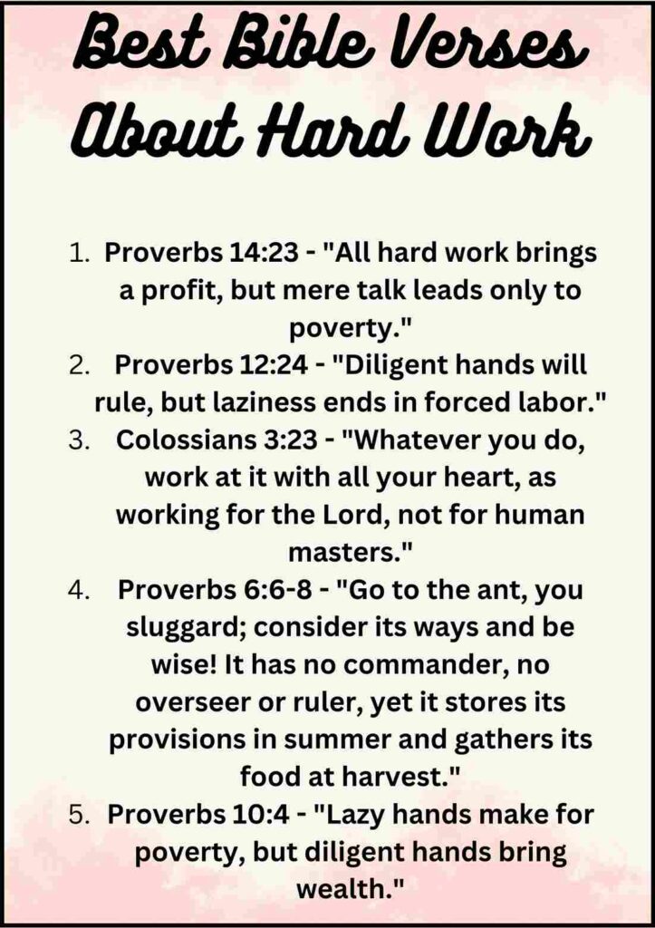 Bible Verses About Hard Work
