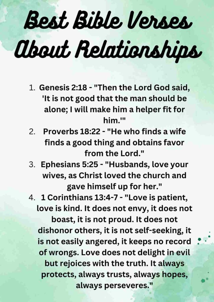 Bible Verses About Relationships