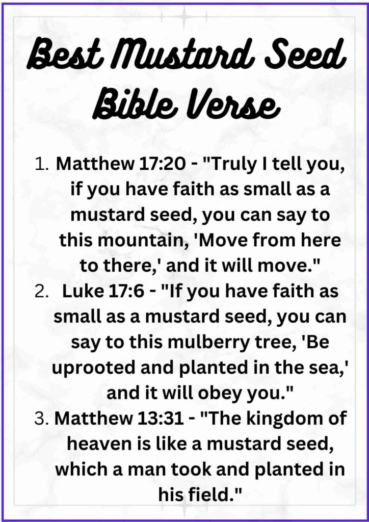 Mustard Seed Bible Verses