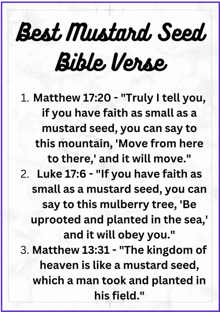 50+ Mustard Seed Bible Verses [You Should Know] - † ️️ Daily Blessings ...