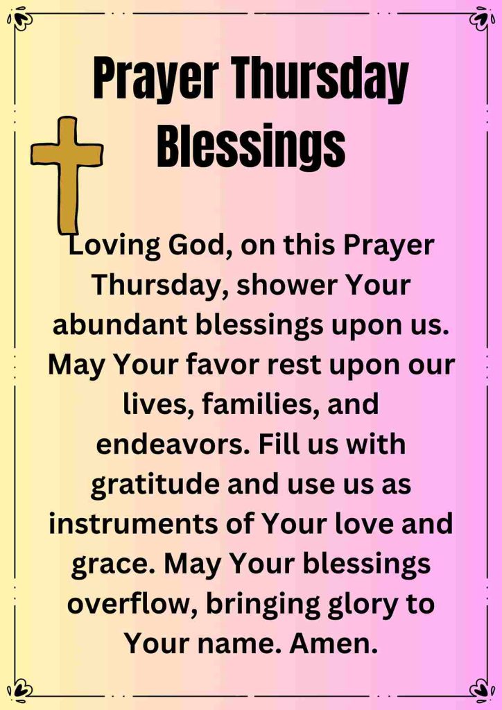 Prayer Thursday Blessings