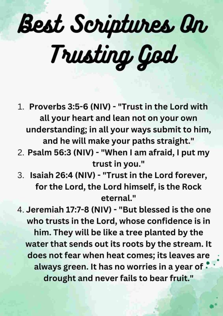 Scriptures On Trusting God