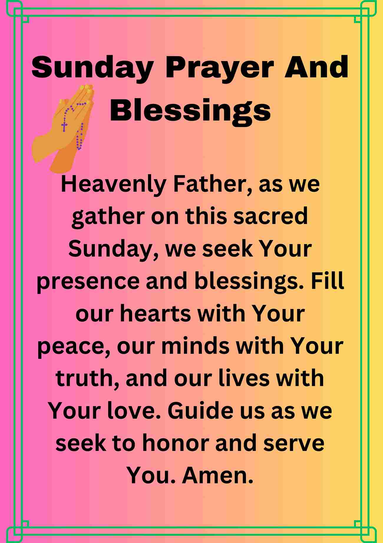 30 Best Sunday Prayer Morning Evening Night Daily Blessings 