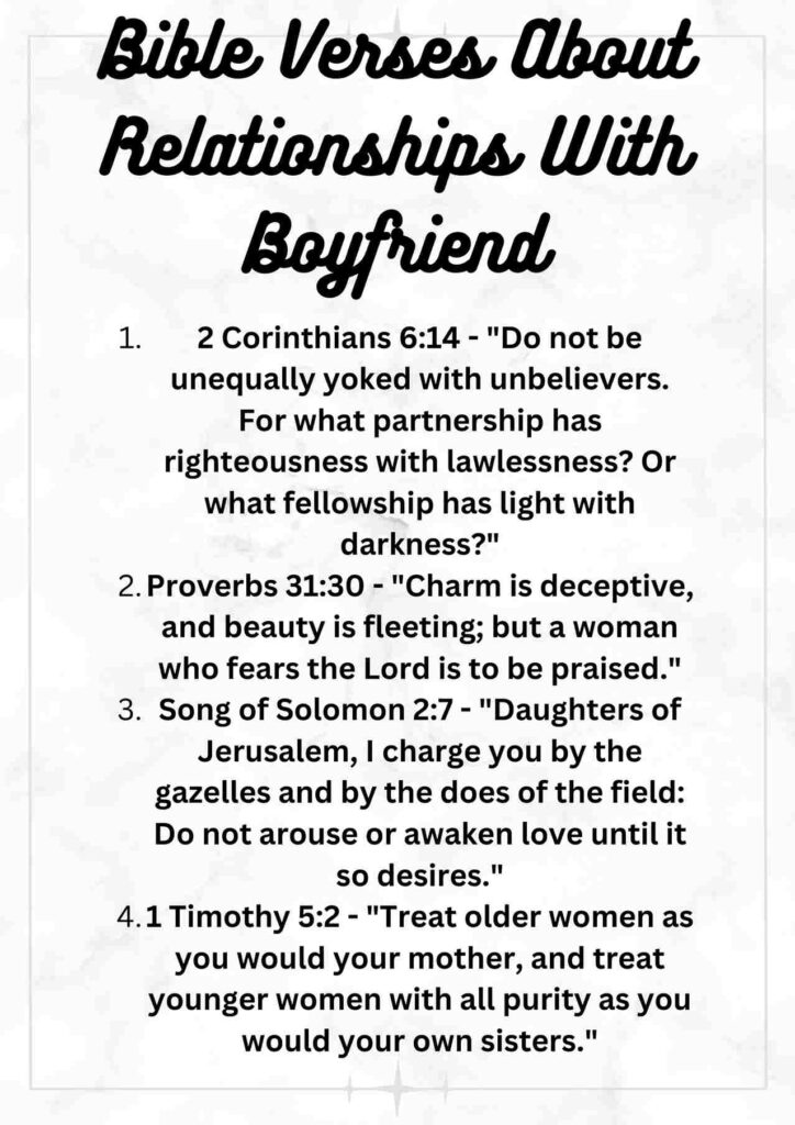 Bible Verses About Relationships With Boyfriend