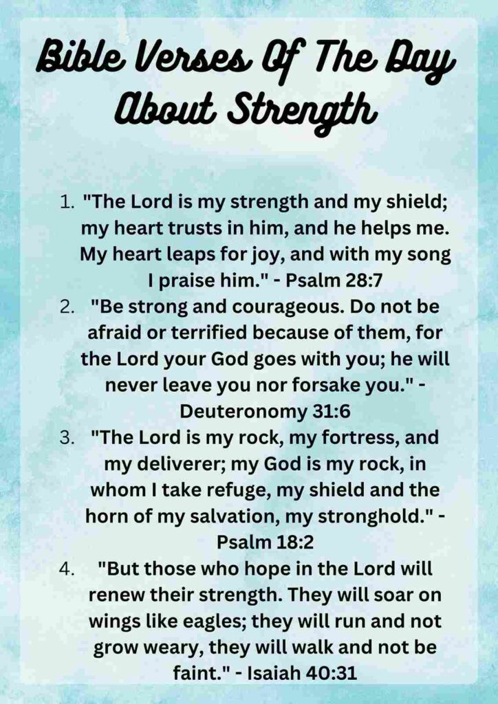 Bible Verses Of The Day About Strength