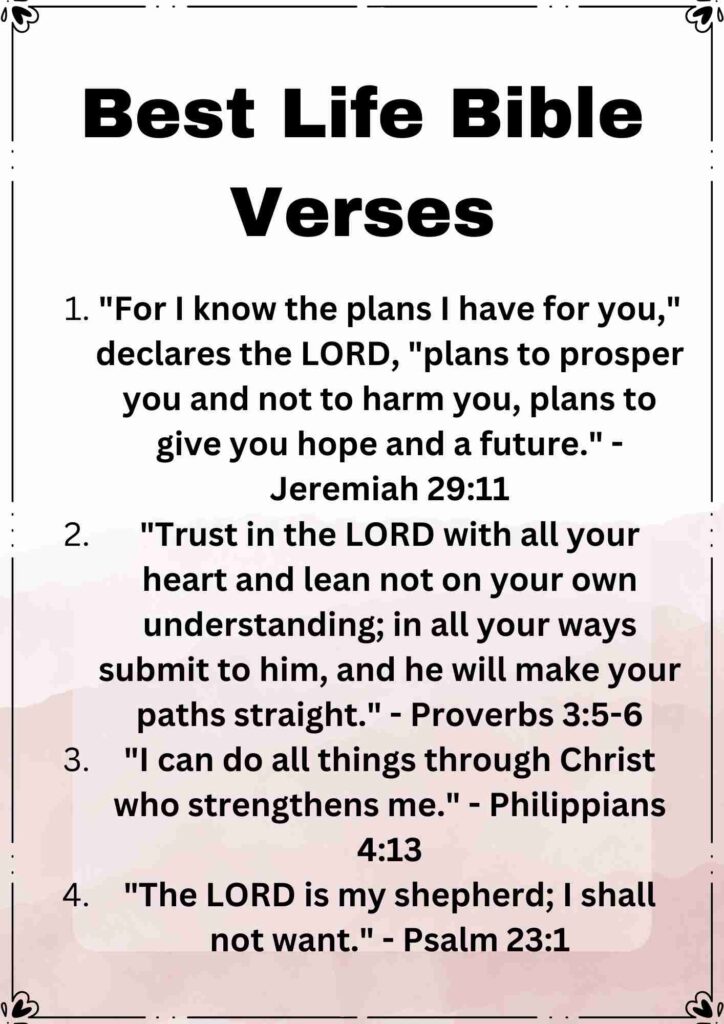 Life Bible Verses