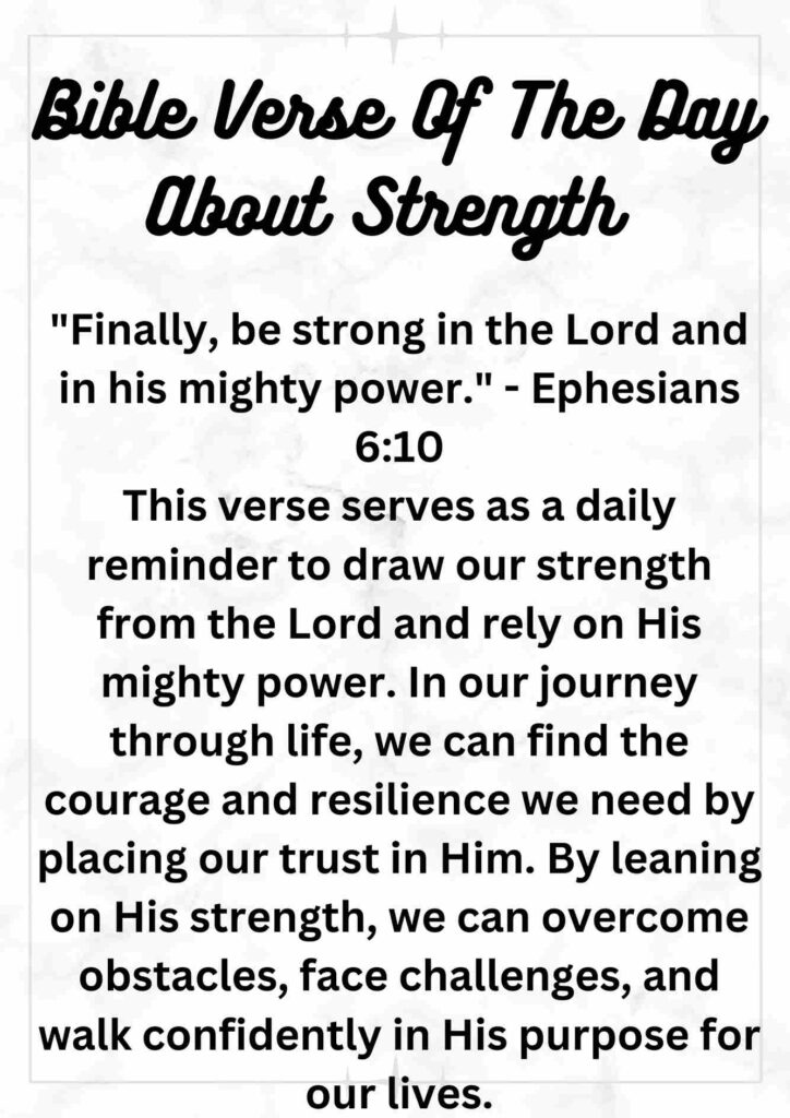 Bible Verse Of The Day About Strength
