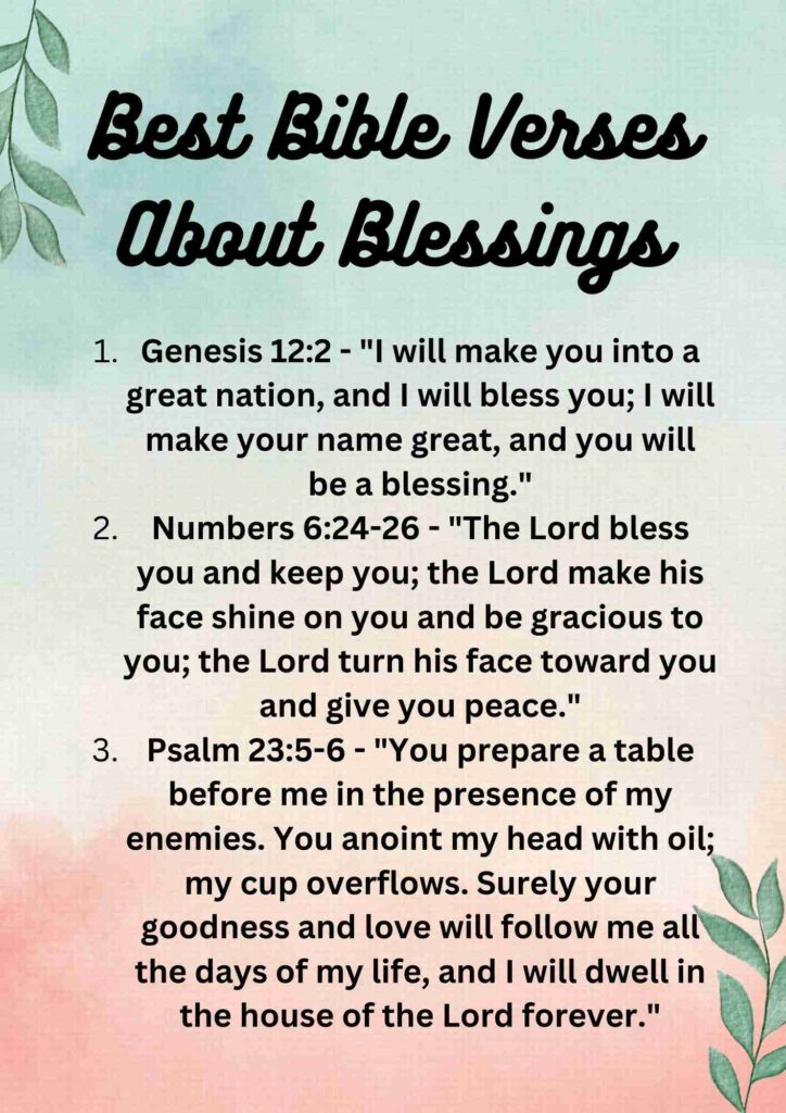 Bible Verses About Blessings