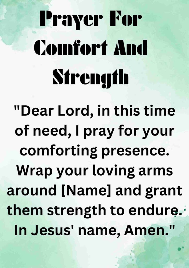 Prayer For Comfort And Strength