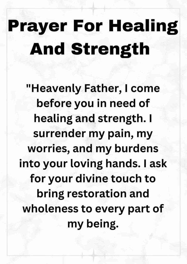 Prayer For Healing And Strength