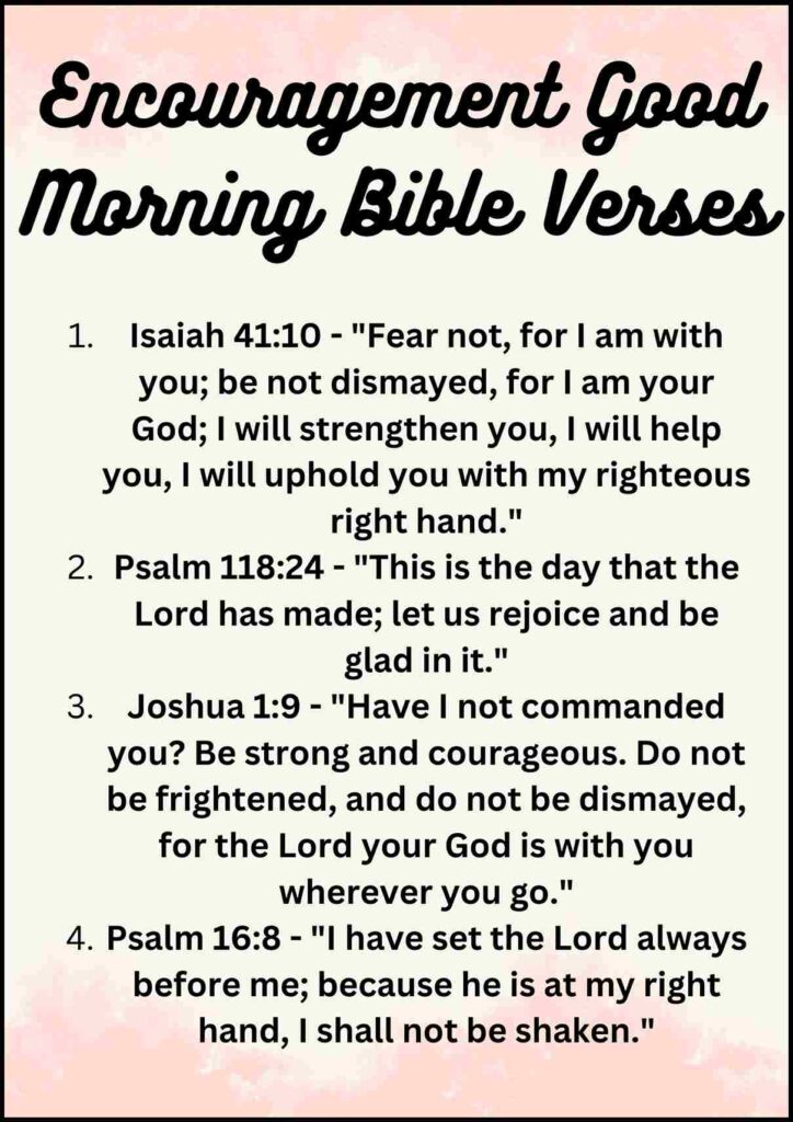 Encouragement Good Morning Bible Verses