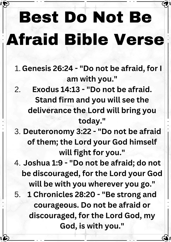 Do Not Be Afraid Bible Verse
