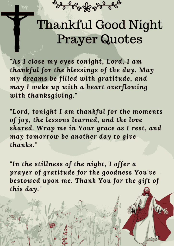 Thankful Good Night Prayer Quotes