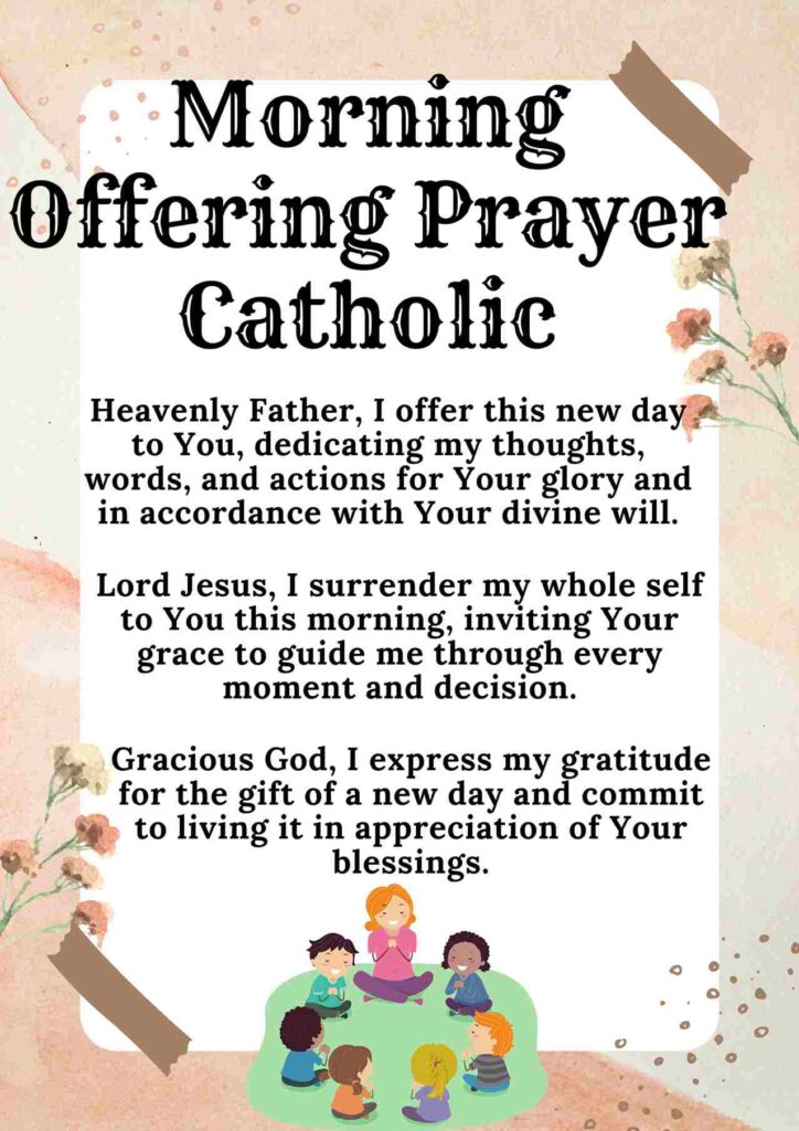Morning Offering Prayer Catholic