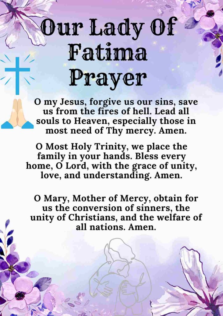 Our Lady Of Fatima Prayer
