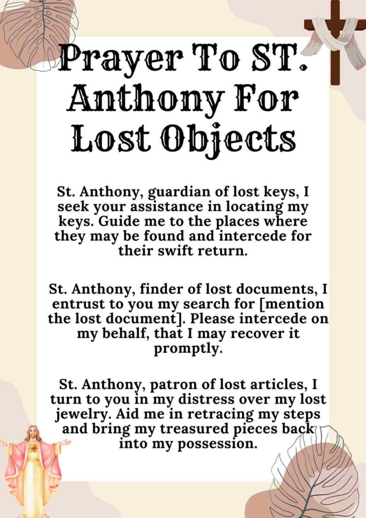 Prayer To ST. Anthony For Lost Objects