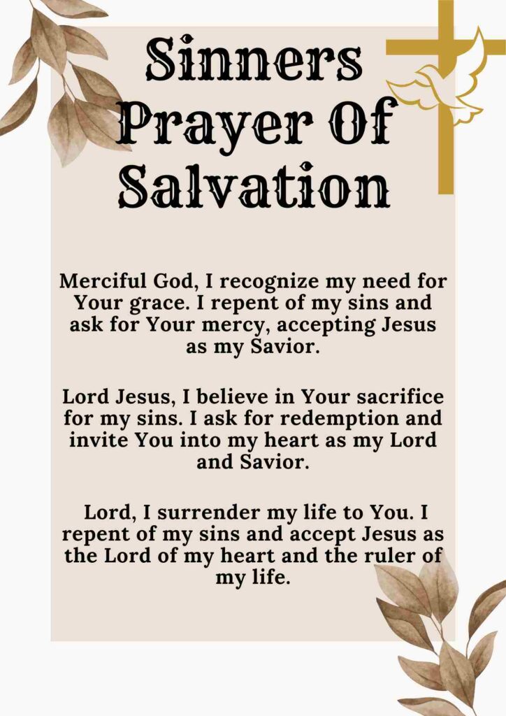 Sinners Prayer Of Salvation