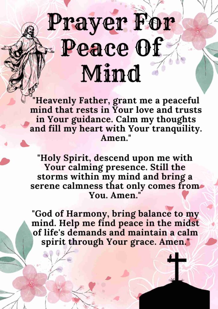 Prayer For Peace Of Mind