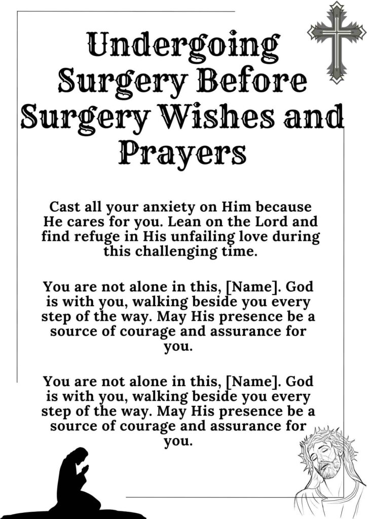 Undergoing Surgery Before Surgery Wishes and Prayers