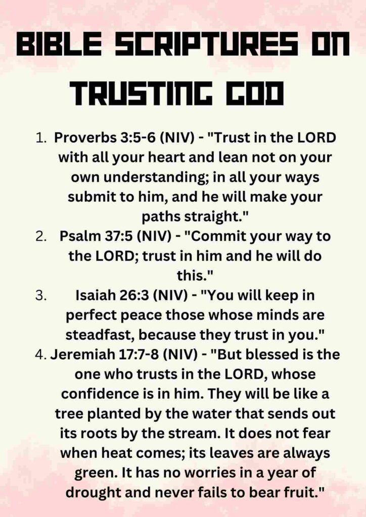 Bible Scriptures On Trusting God