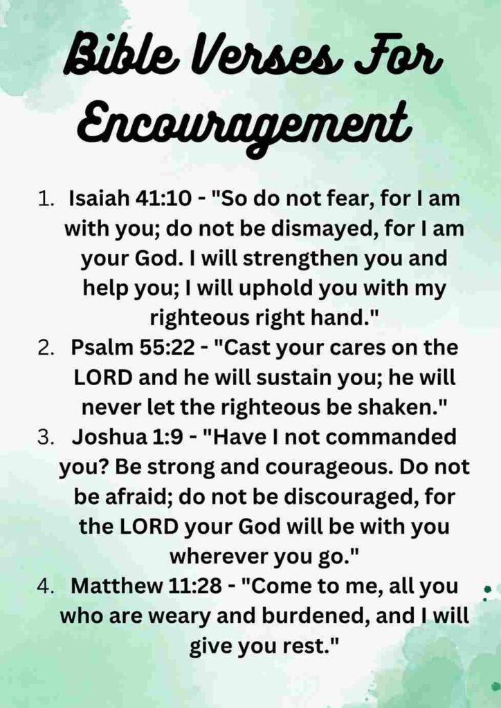 Bible Verses For Encouragement