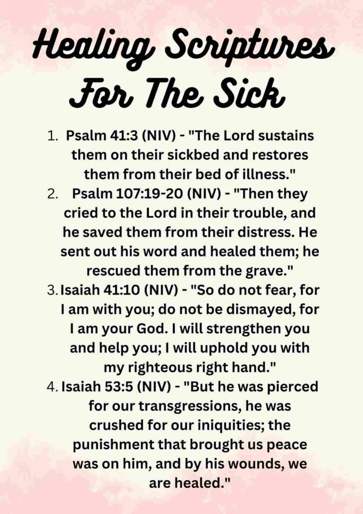 Healing Scriptures For The Sick