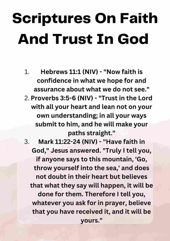 Scriptures On Faith And Trust In God