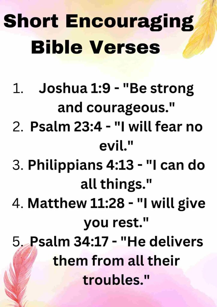 Short Encouraging Bible Verses