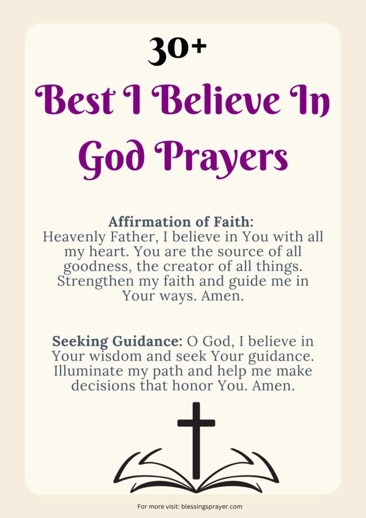I Believe In God Prayer