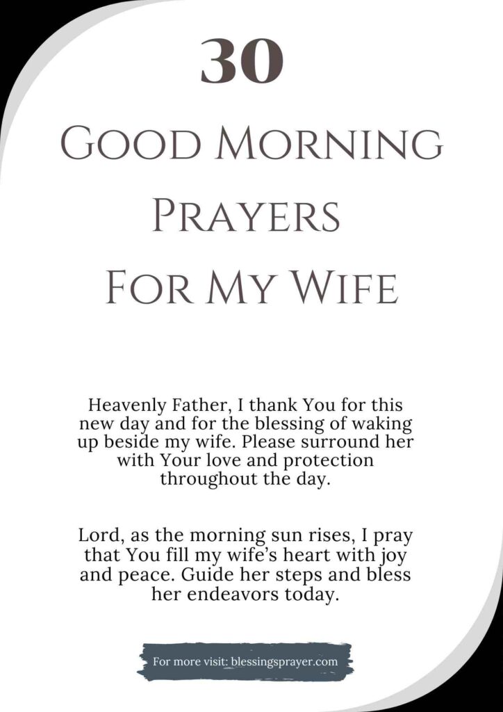 Morning Prayer for My Wife