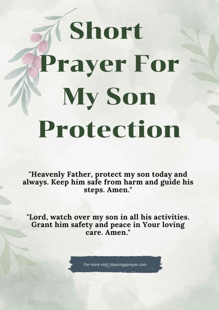 Short Prayer For My Son Protection