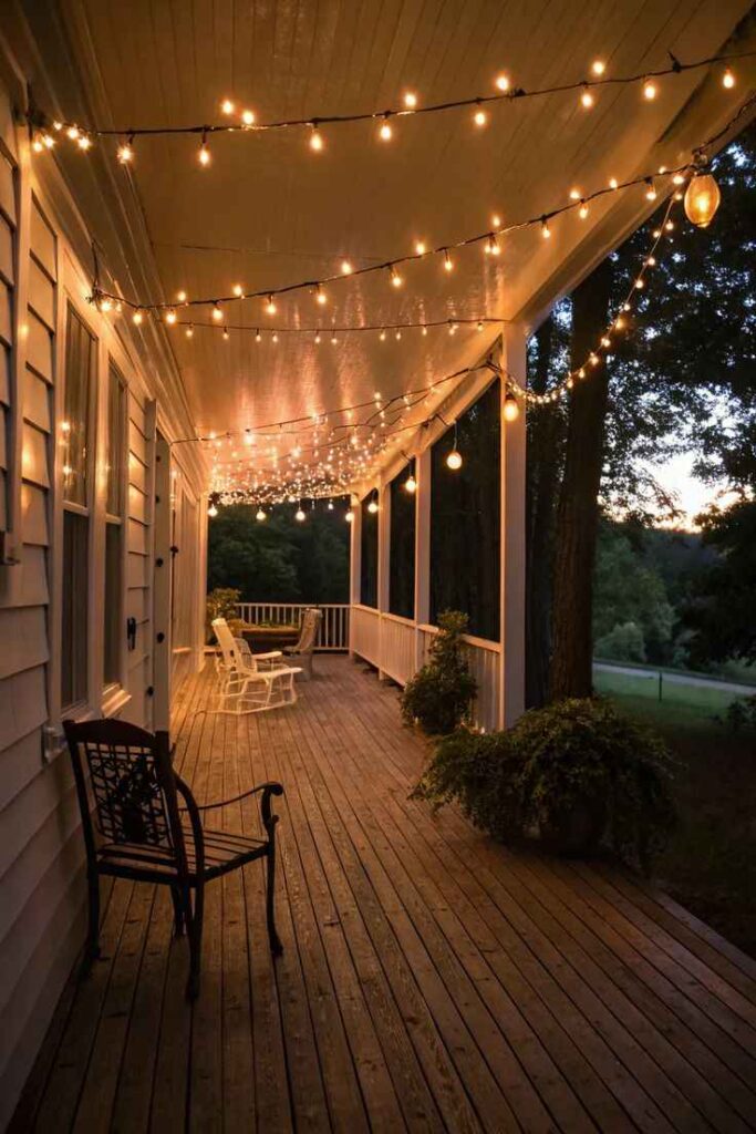 Twinkling Porch Lights