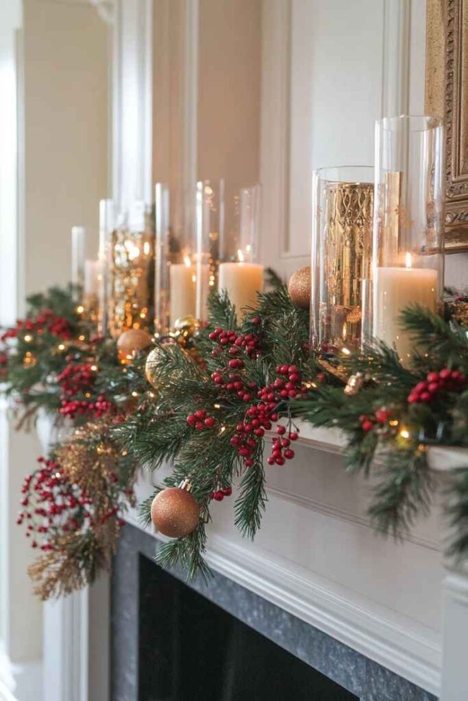 Evergreen Garland with Lights