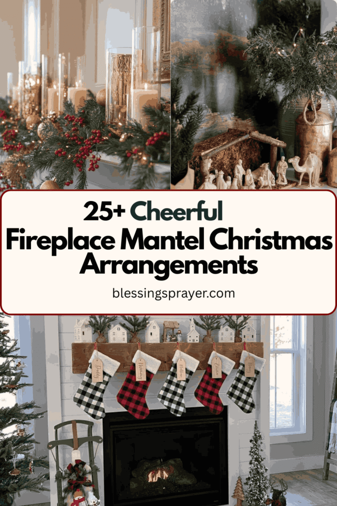 Fireplace Mantel Christmas Arrangements