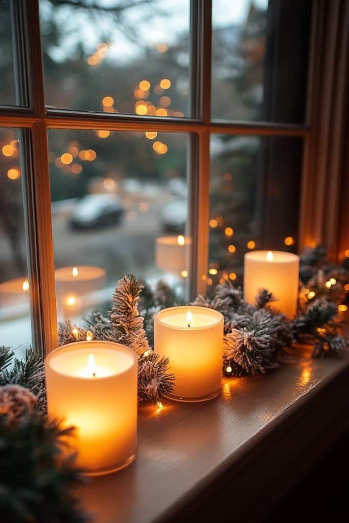 Window Sill Candle Display
