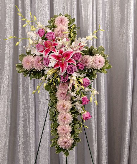 Carnation Cross Wreath