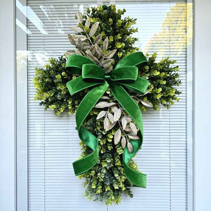 Evergreen Cross Wreath