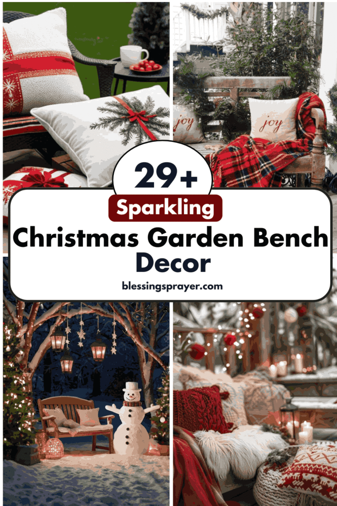 Christmas Garden Bench Decor
