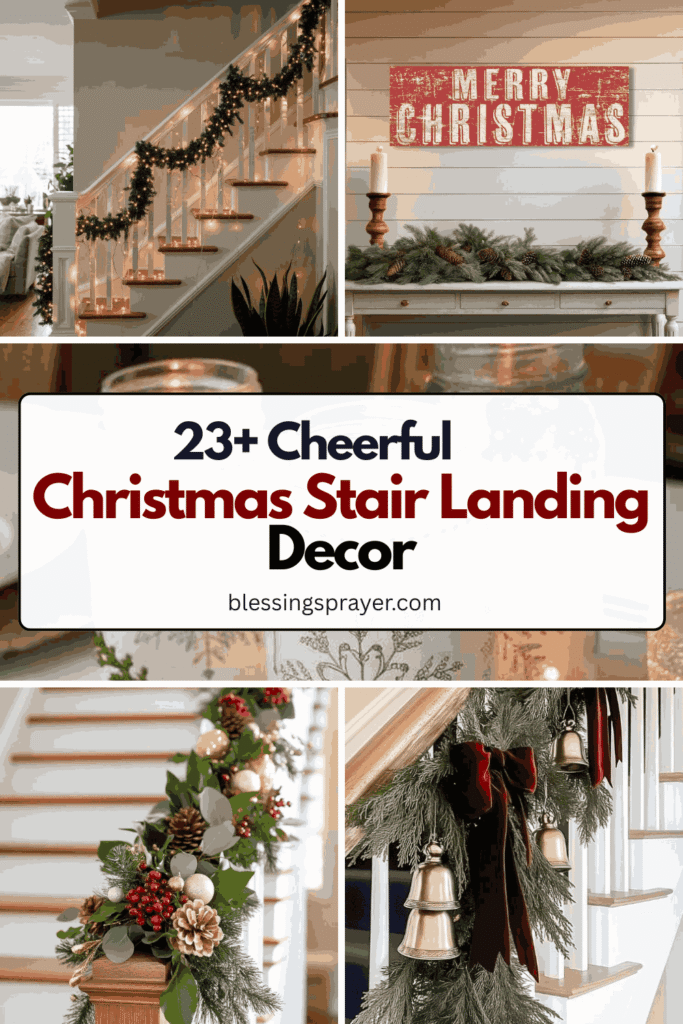 Christmas Stair Landing Decor