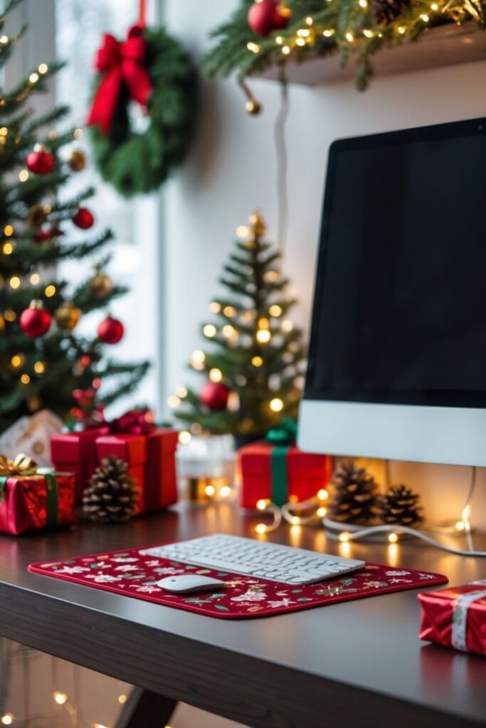 Christmas-Themed Desk Mat