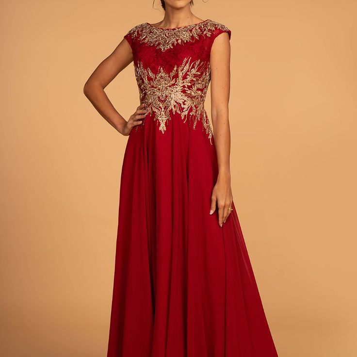 Classic Red Dress with a Touch of Gold
