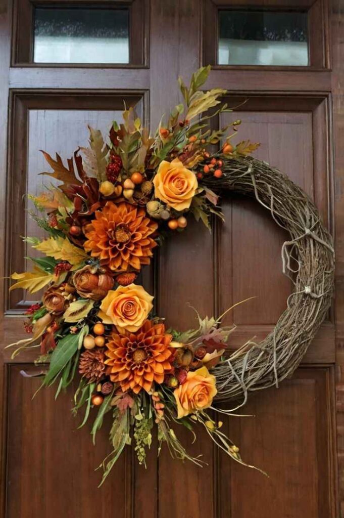 Fall Wreaths on Doors