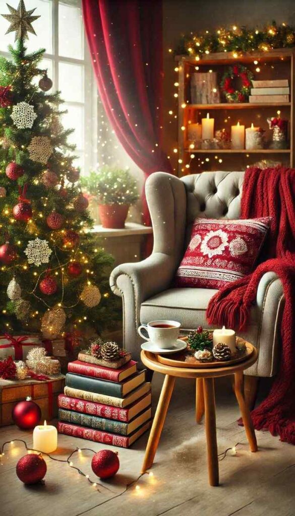Christmas Book Stack