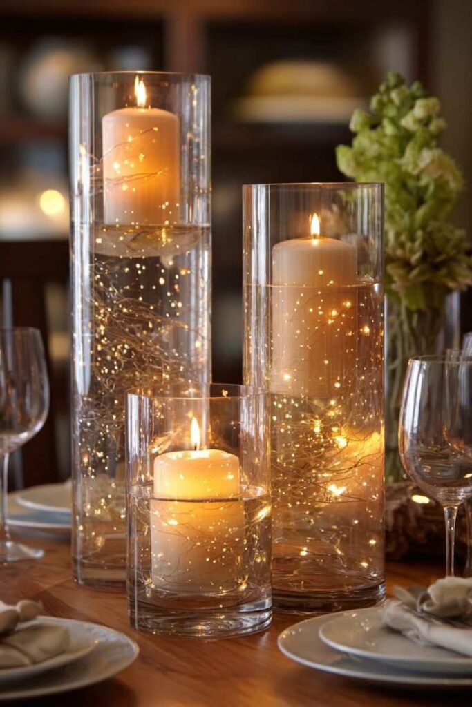 Candles in Glass Hurricanes