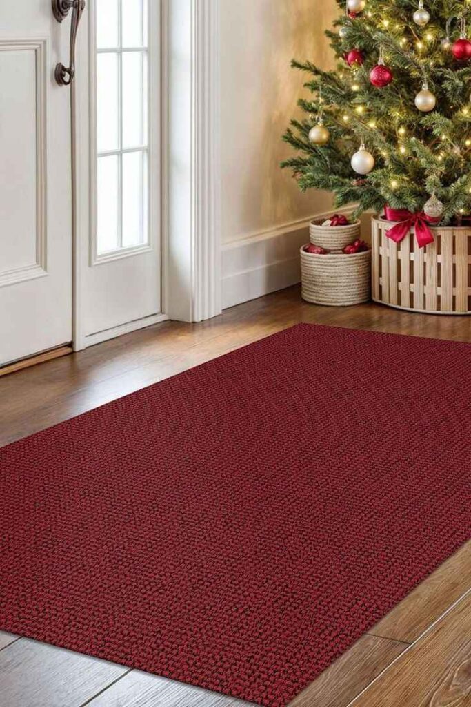 Festive Red Entryway Rug