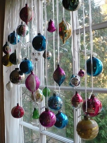 Hanging Ornaments from Curtain Rods