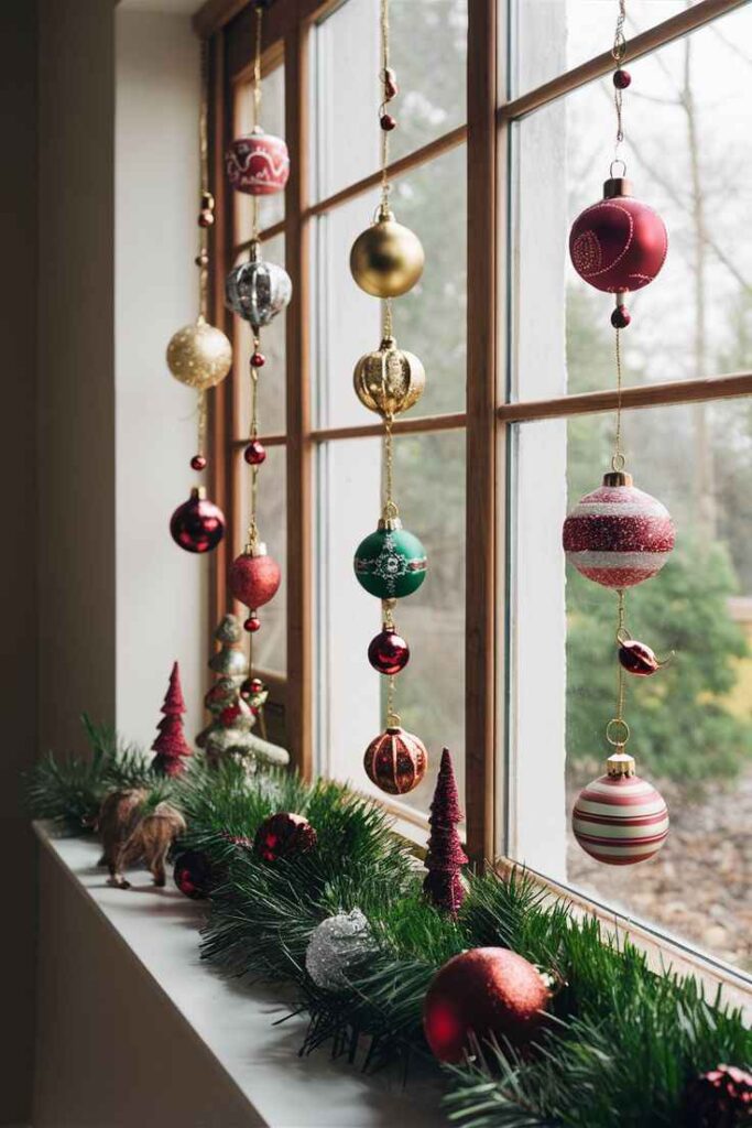 Hanging Ornaments on the Window
